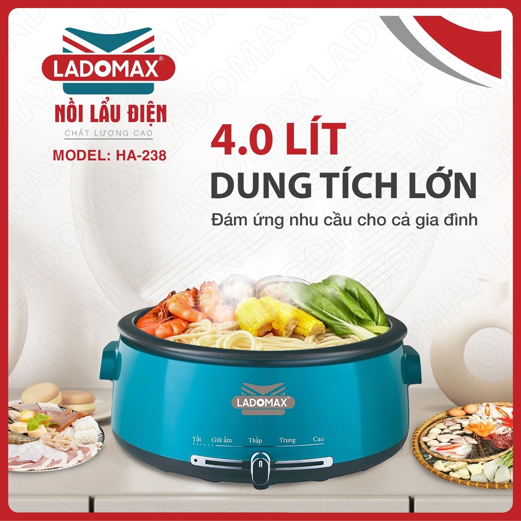 Lẩu điện lòng rời 4L Ladomax Ha-238 (1tx6)