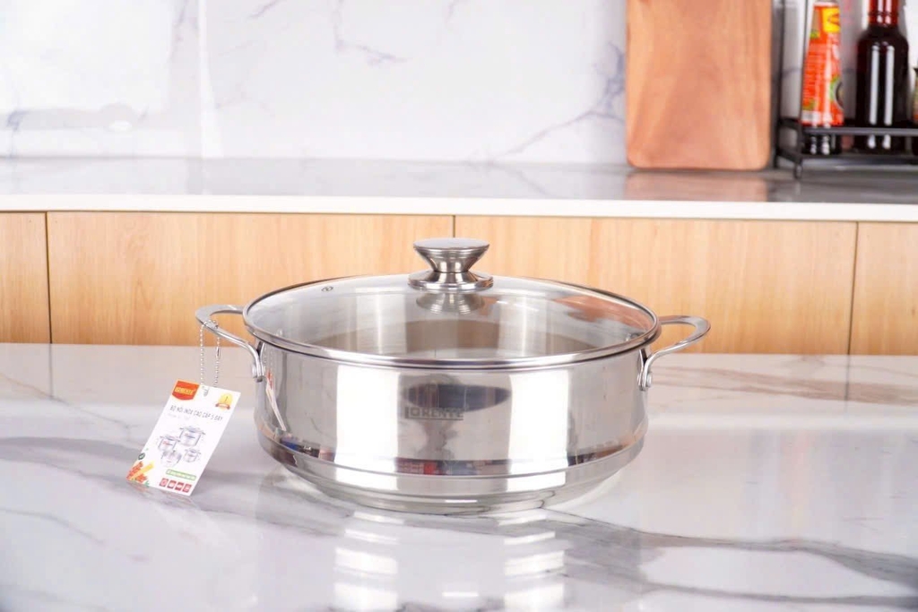 Xững hấp đa dụng 28cm inox 304 Lorente X-28 (1tx4)