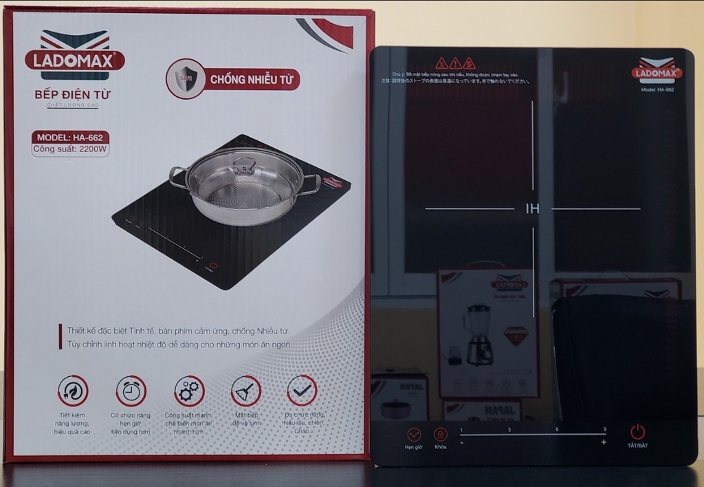 Bếp điện từ cảm ứng Ladomax Ha-662, Kèm chảo lẩu (1tx5)