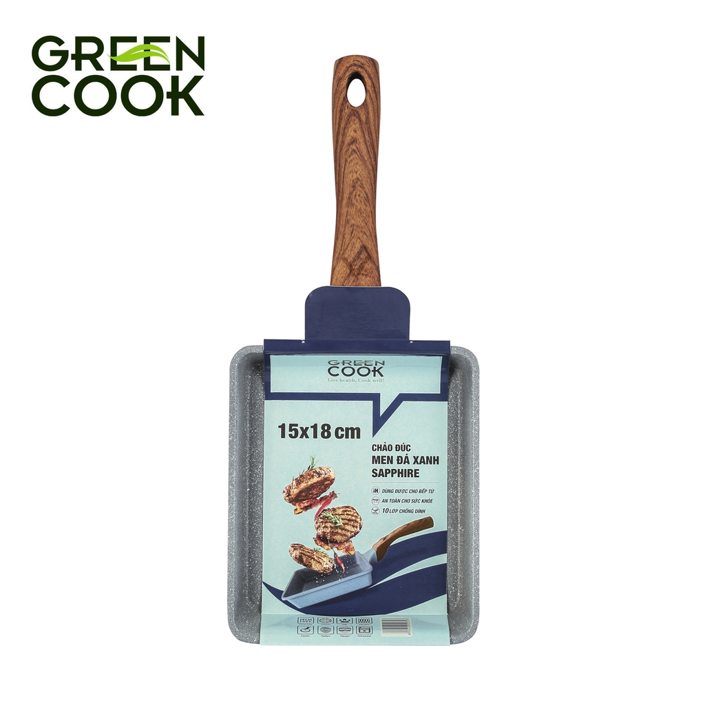 Chảo vuông Greencook GCP09-1518IH