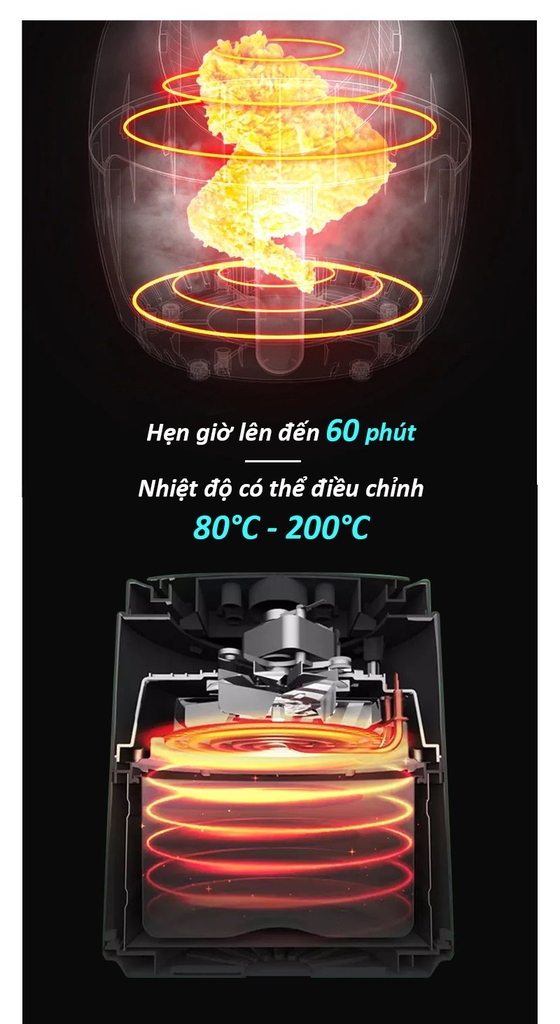 Nồi chiên không dầu 6.5L Tsuki VS-502A