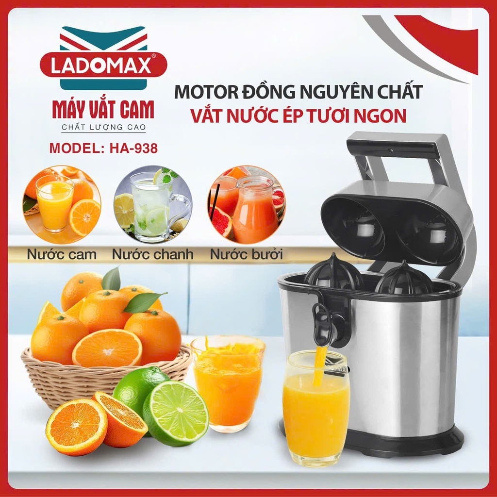 Máy vắt cam 2 đầu ép Ladomax Ha-938 (1tx6)