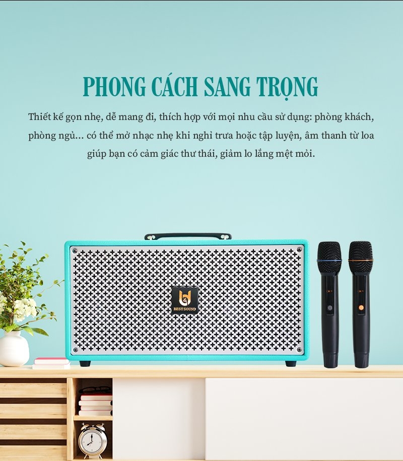 Loa kéo xách tay cao cấp Bestsound M6S, Bass 6.5 inch đôi, 100W