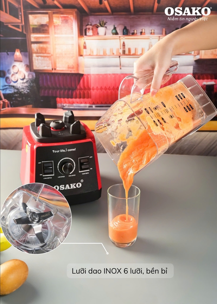 Máy xay sinh tố đa năng OSAKO OS-1500P (1tx6)