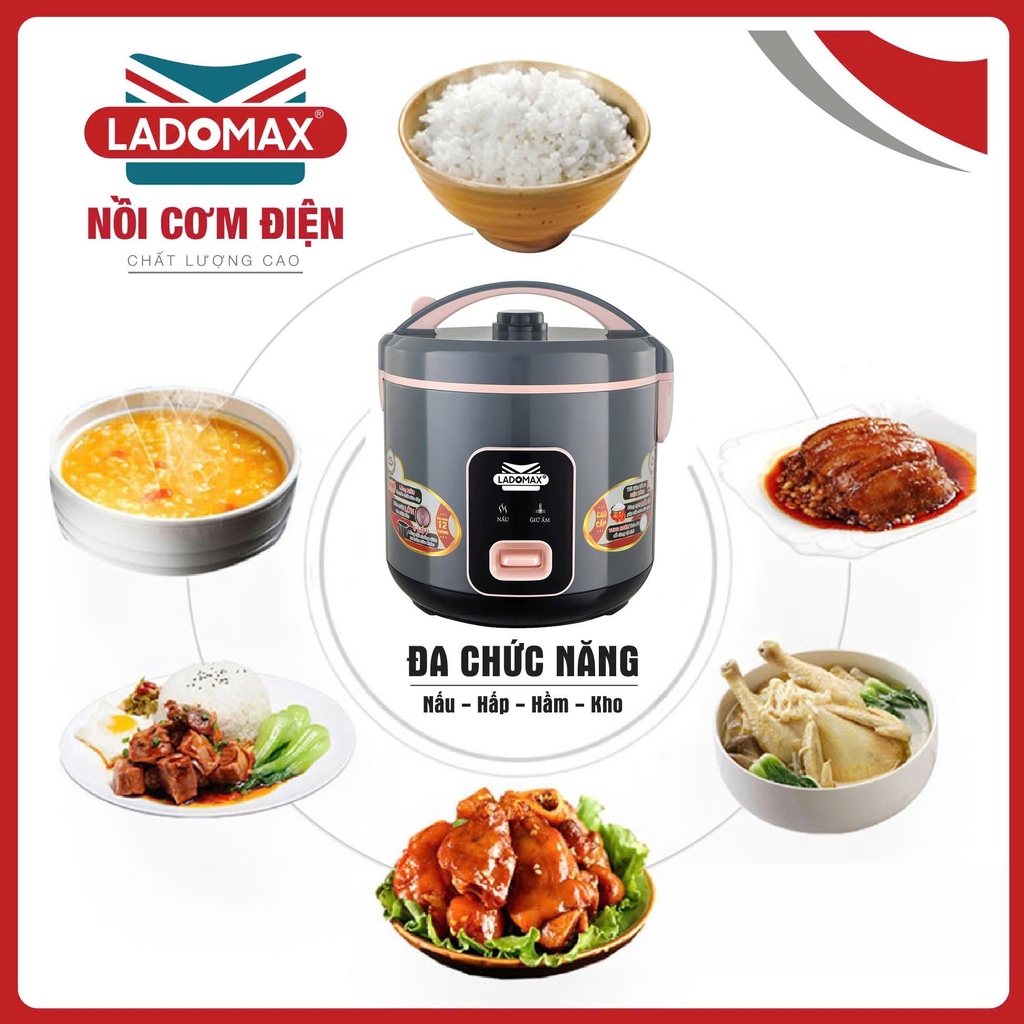Nồi cơm điện 2.2L Ladoamax HA-7822 (1tx6)