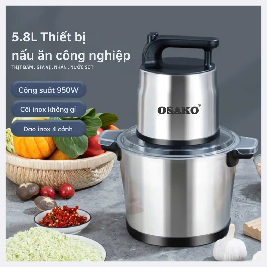 Máy xay thịt Osako OST1025, 5.8L, 950W (1tx4)