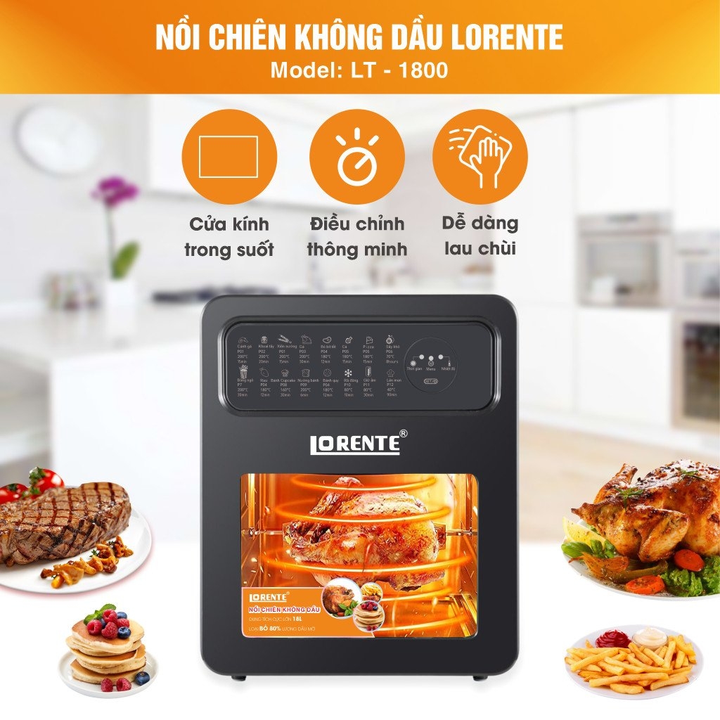 Nồi chiên không dầu 18L Lorente LT-1800