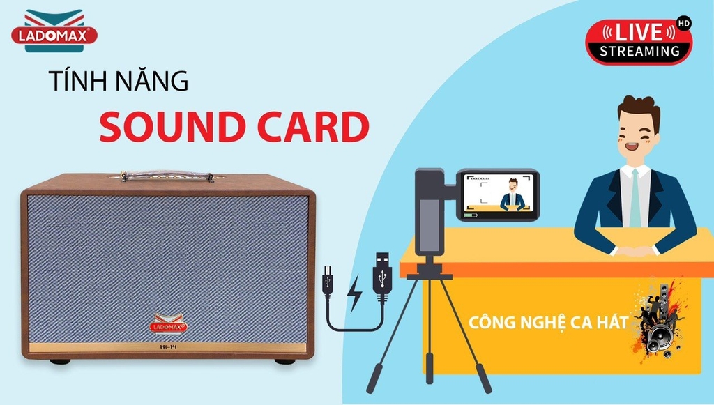 Loa xách Bass đôi 20cm Ladomax Ha-9220