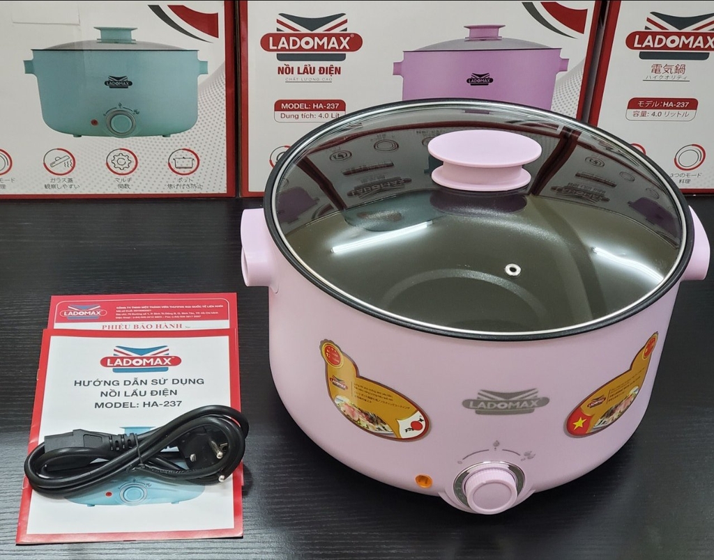 Lẩu điện lòng liền 4L Ladomax Ha-237 (1tx8)