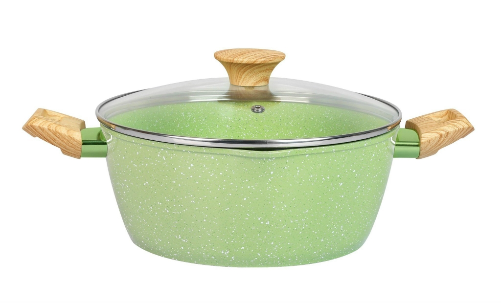 Nồi men đá miệng rót 24cm Greencook GCS231-24IH (1tx6)