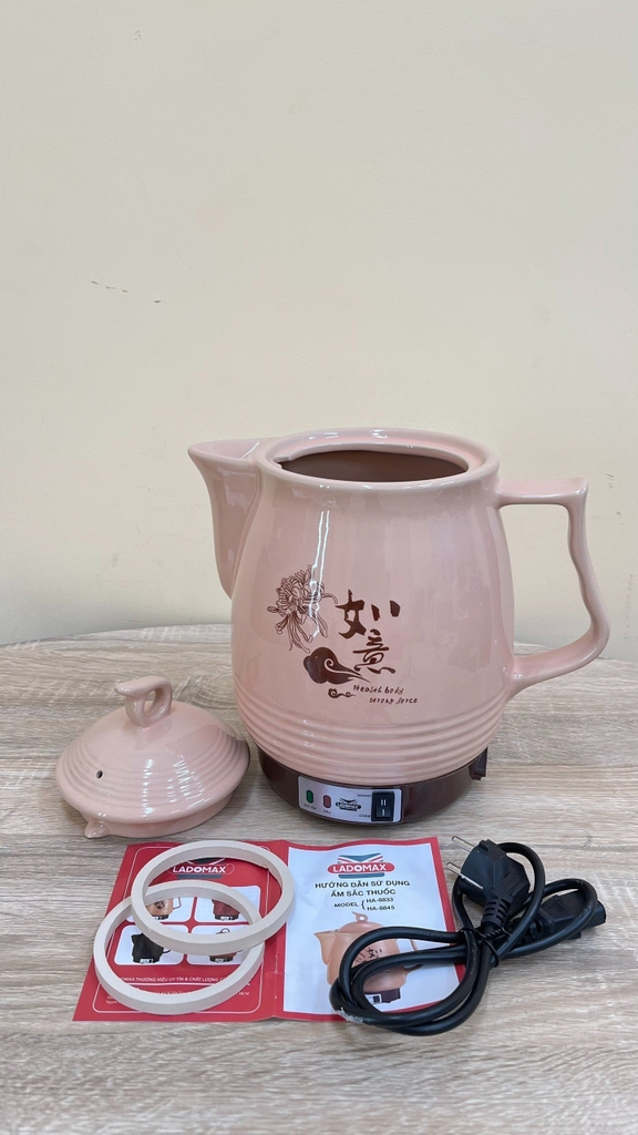 Ấm Sắc Thuốc Điện Ladomax Ha-8845 Màu Hồng, Có Chuông Báo (1tx6)