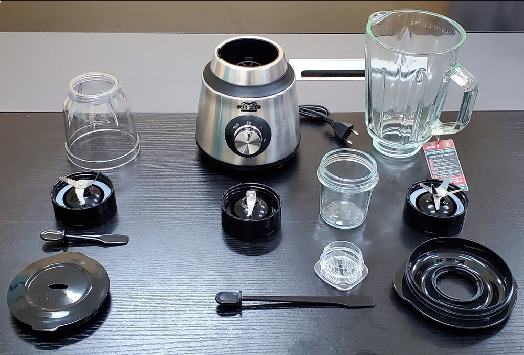 Máy xay sinh tố 3 cối thủy tinh Ladomax Ha-9168-3 (1tx6)