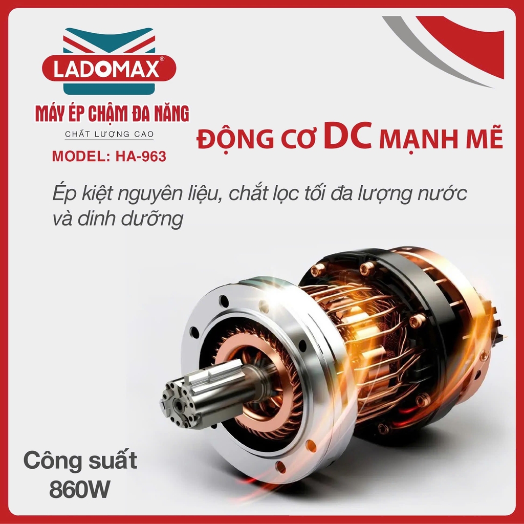 Máy ép chậm cao cấp Ladomax Ha-963