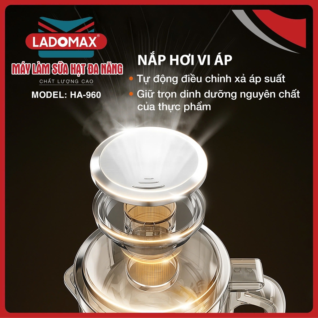 Máy xay nấu sữa hạt đa năng Ladomax Ha-960 (1tx8)