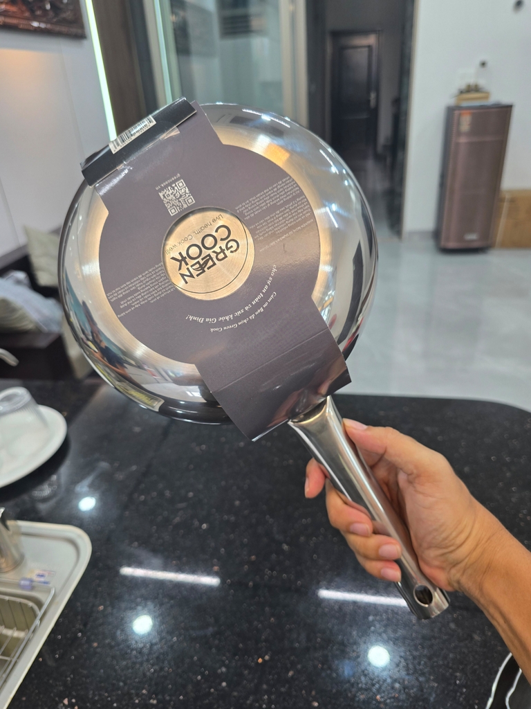 Chảo sâu inox 3 lớp miệng rót 20cm Greencook GCP255-20IH (1tx6)