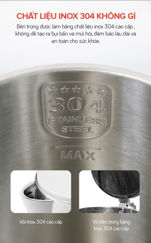 Ấm đun siêu tốc 1.5L Tsuki TS-DS01-W (1tx12)