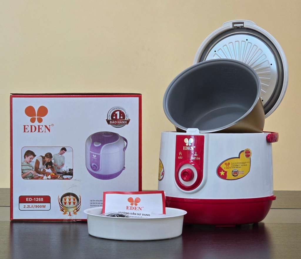 Nồi cơm điện 2.2L EDEN ED-1268 (1tx4)