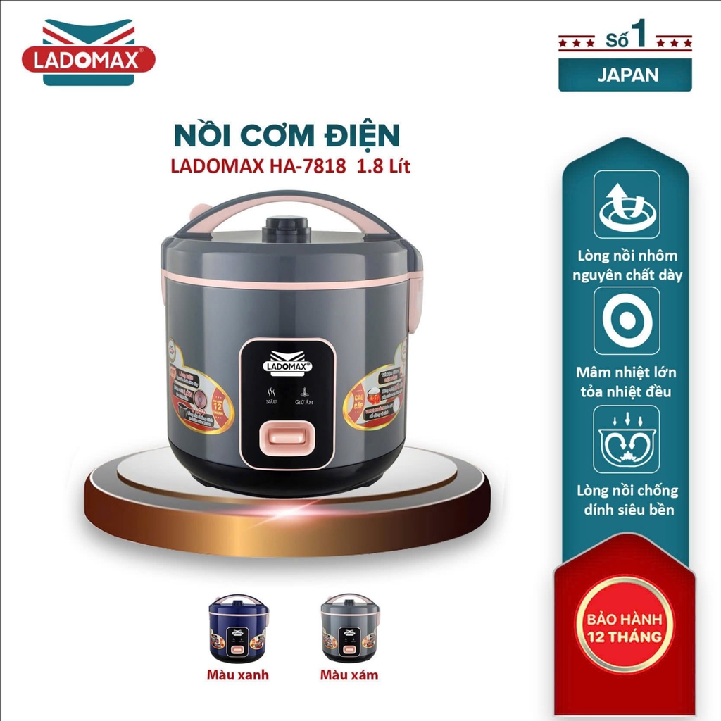 Nồi cơm điện 1.8L Ladomax HA-7818