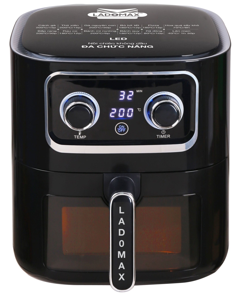 Nồi Chiên Không Dầu Led 10.5L Ladomax Ha-5610-Led (1tx4)