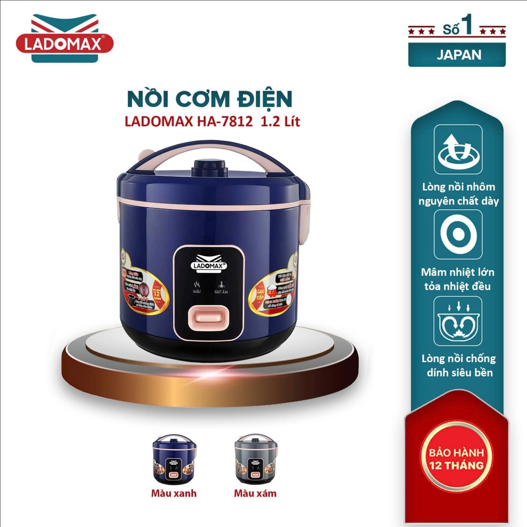 Nồi cơm điện 1.2L Ladomax Ha-7812