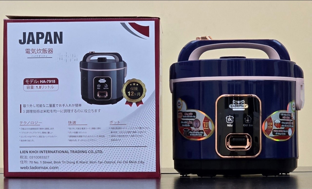 Nồi cơm điện 1.8L Ladomax Ha-7918 (1tx6)