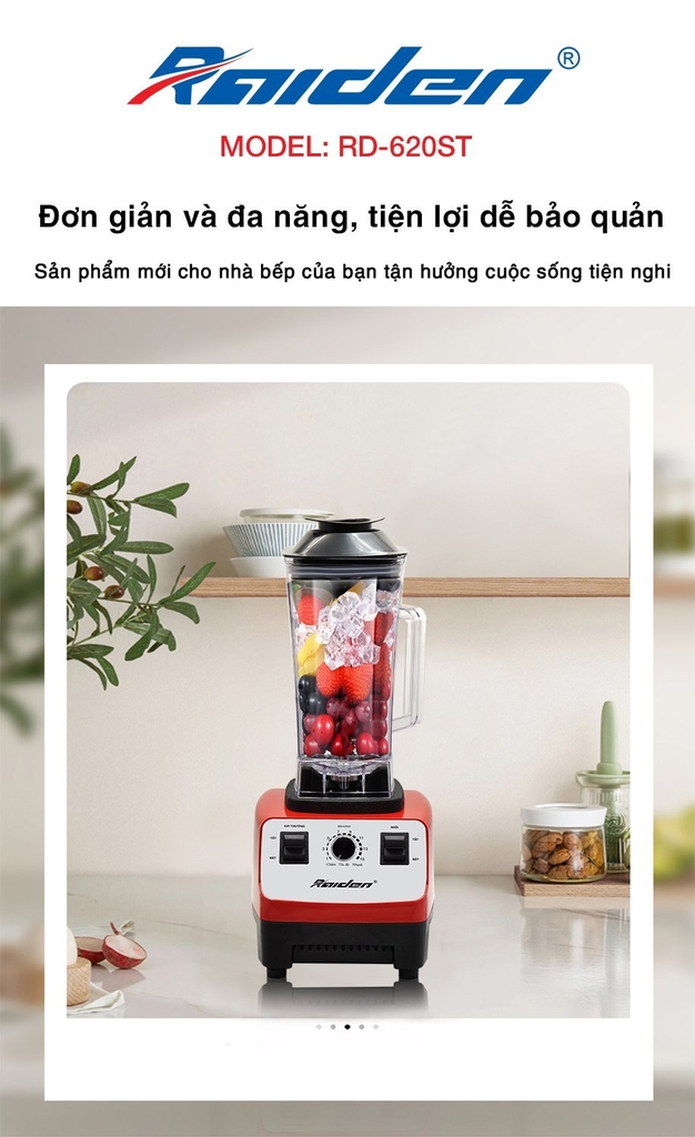 Máy xay sinh tố Raiden RD-620ST (1tx6)