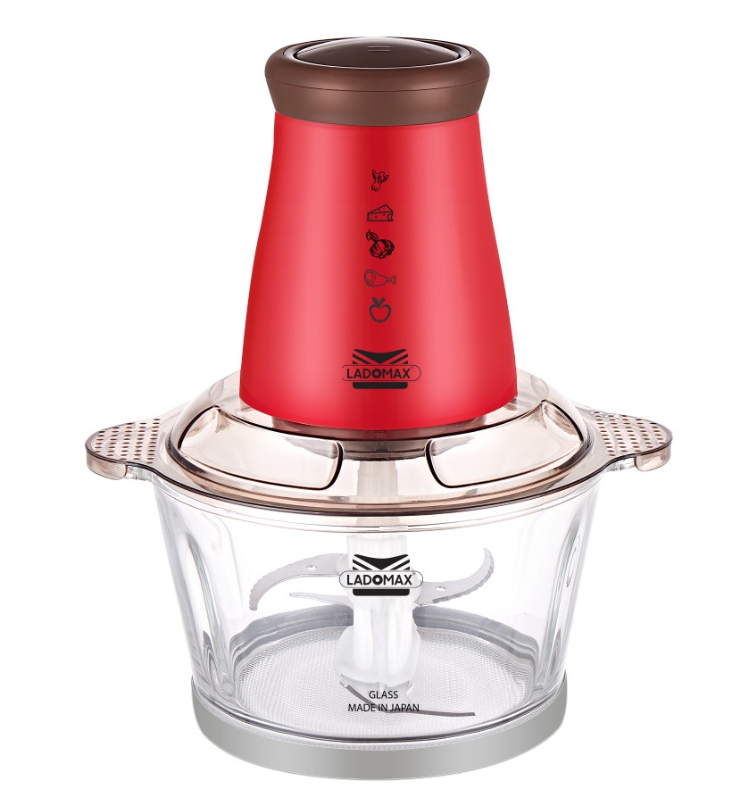 Máy xay thịt cối thủy tinh 2.0L Ladomax Ha-333D, 400W, thân nhựa, màu đỏ (1tx8)