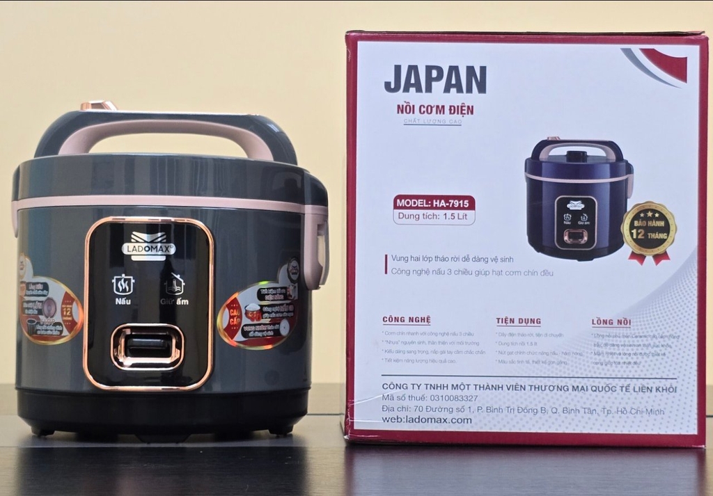 Nồi cơm điện 1.5L Ladomax Ha-7915 (1tx6)