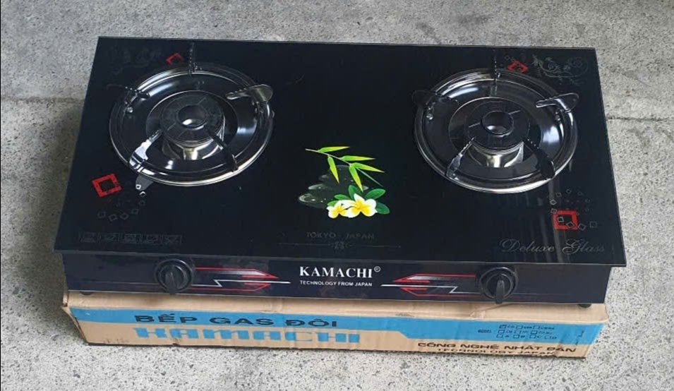 Bếp Ga Đôi Mặt Kiếng Sen Mol KAMACHI KM-212