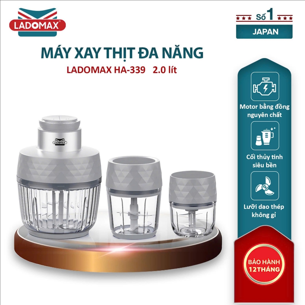 Máy xay thịt 3 cối Ladomax Ha-339 (1tx1)