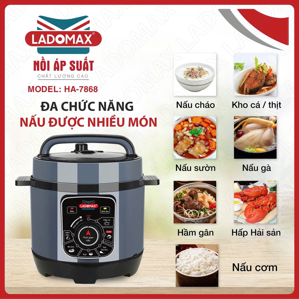 Nồi áp suất 6.0L Ladomax Ha7868 (1tx4)