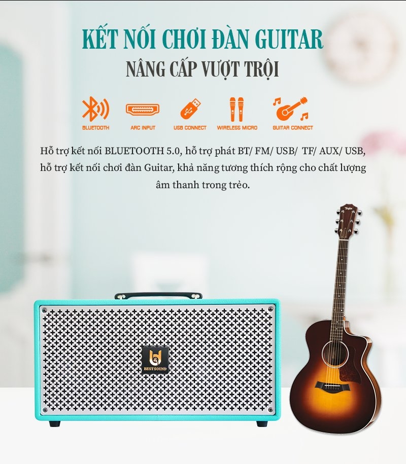 Loa kéo xách tay cao cấp Bestsound M6S, Bass 6.5 inch đôi, 100W