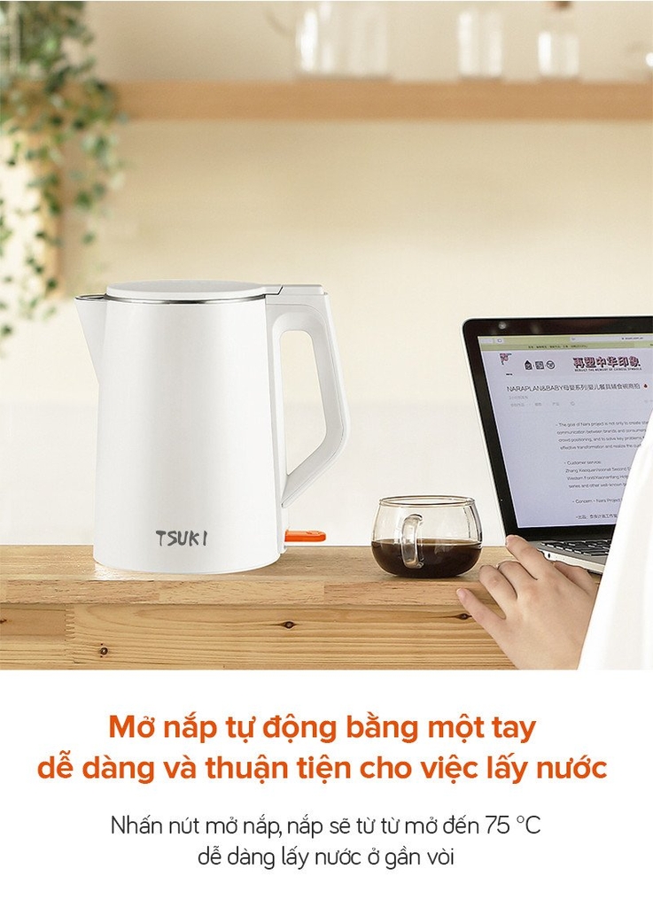 Ấm đun siêu tốc 1.5L Tsuki TS-DS01-W (1tx12)