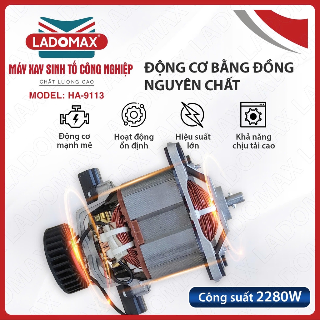 Máy xay sinh tố công nghiệp Ladomax Ha-9113 (1tx4)
