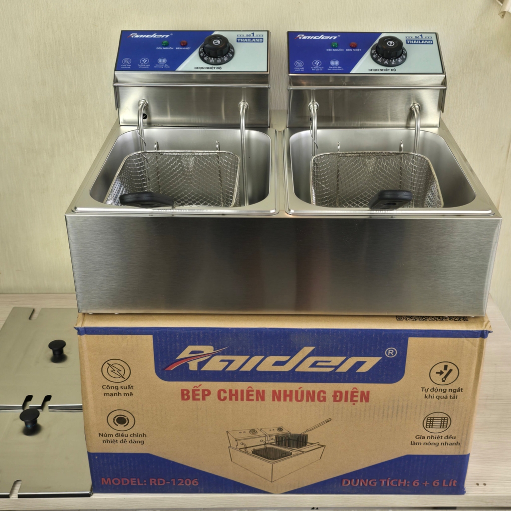 Bếp Chiên Nhúng Điện Đôi 6L + 6L Raiden RD-1206
