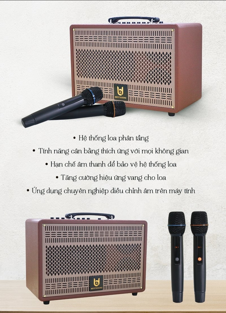 Loa kéo xách tay BestSound M8, Bass đơn 8 inch, 80W