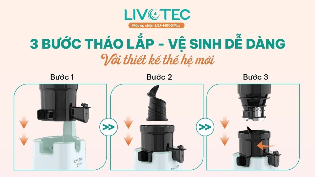 Máy ép chậm Livotec LSJ-M80S Plus - Xanh Min (1tx4)