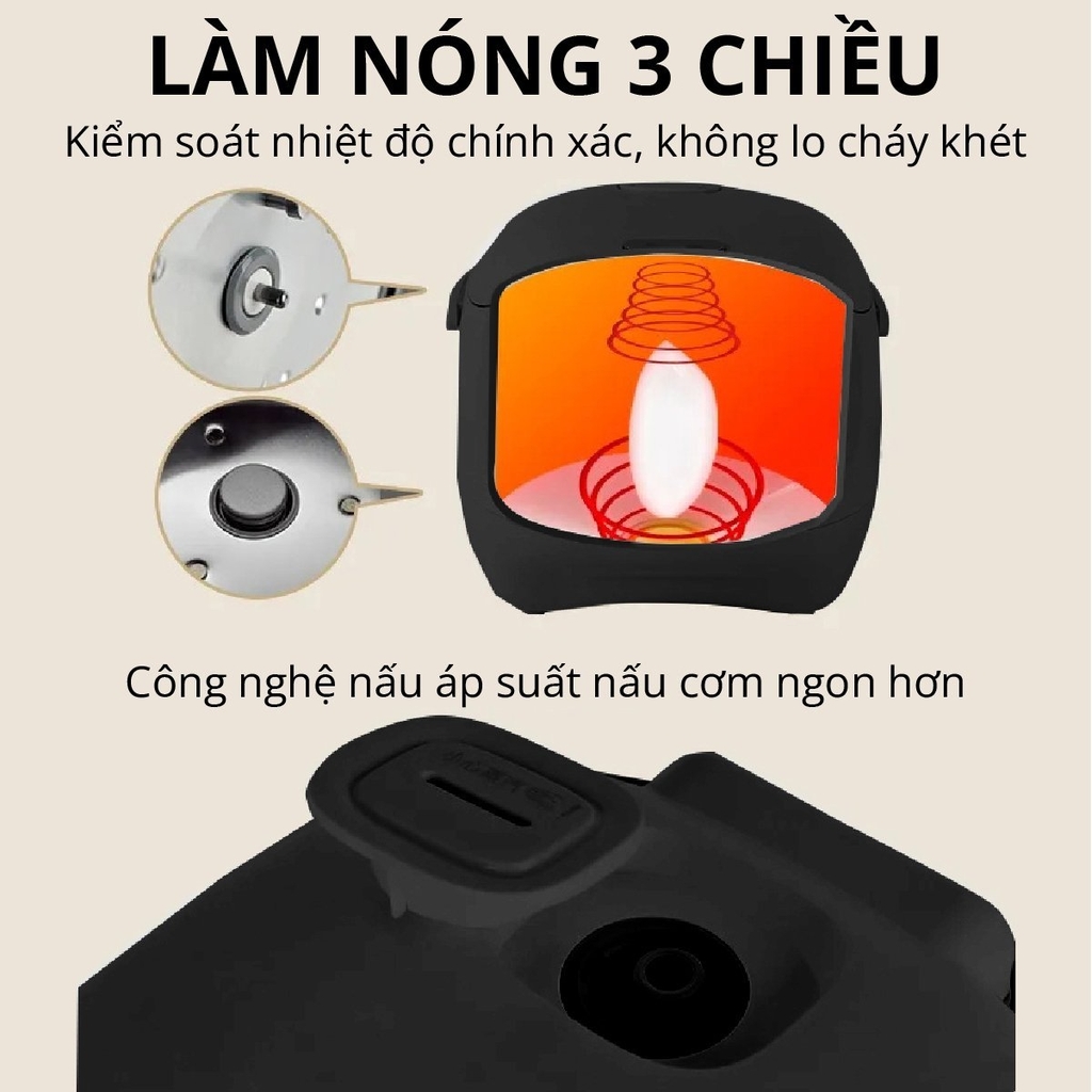 Nồi cơm điện sứ dưỡng sinh 0.8L Mishio MK365 (1tx4)