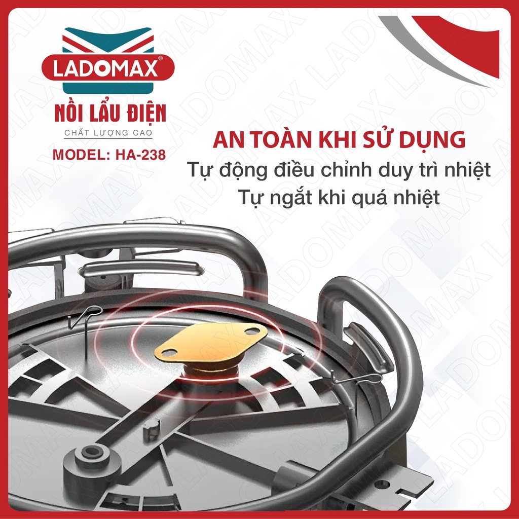 Lẩu điện lòng rời 4L Ladomax Ha-238 (1tx6)