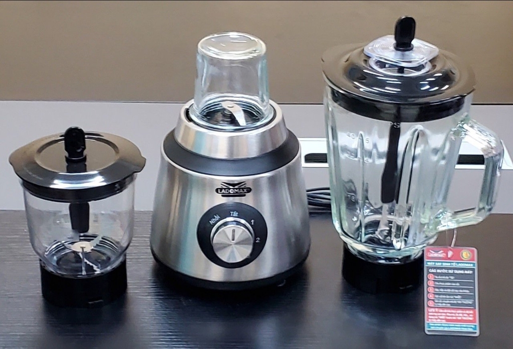 Máy xay sinh tố 3 cối thủy tinh Ladomax Ha-9168-3 (1tx6)
