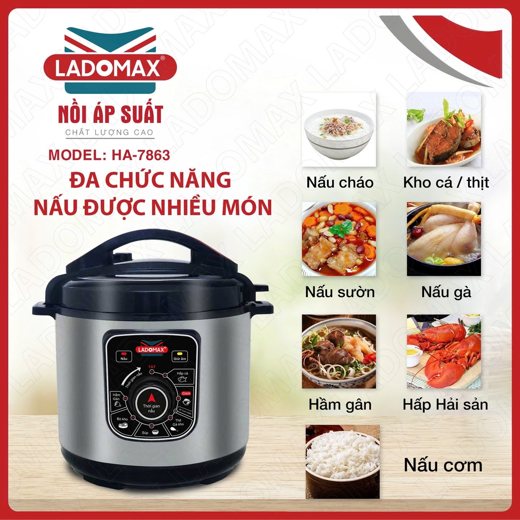 Nồi áp suất 6.0L Ladomax Ha7863 (1tx4)