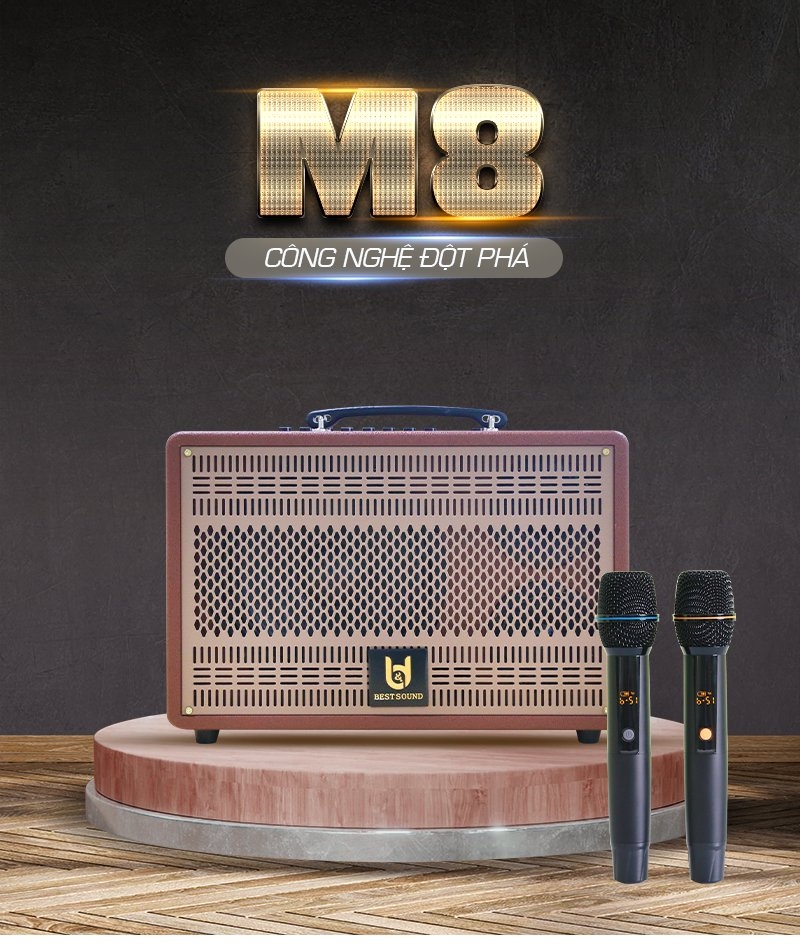 Loa kéo xách tay BestSound M8, Bass đơn 8 inch, 80W