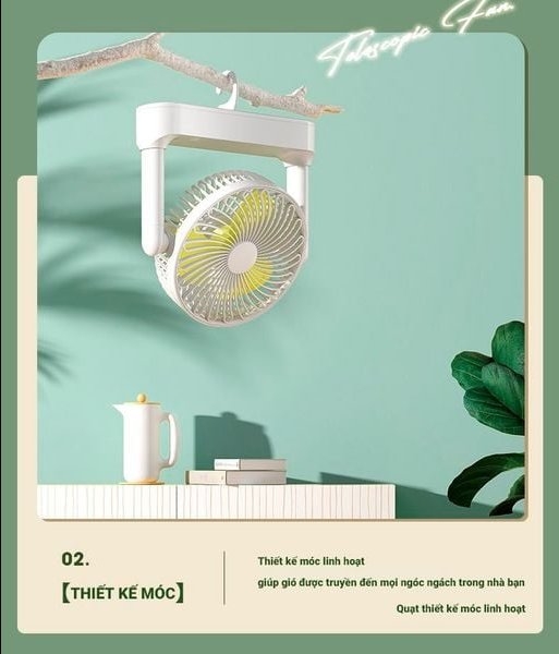 Quạt để bàn sạc tích điện Perfect PF-QB2160