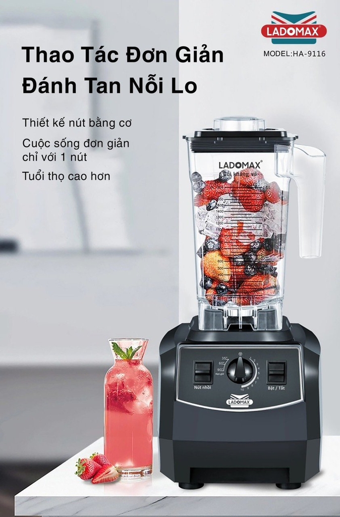 Máy xay sinh tố công nghiệp Ladomax Ha-9116 (1tx4)
