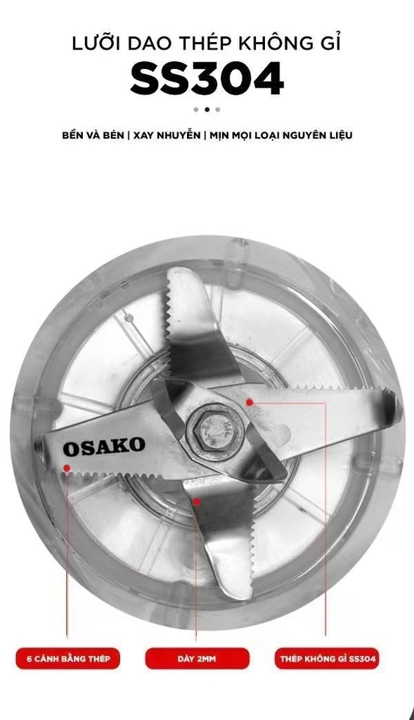 Máy sinh tố công nghiệp 2000w Osako OS-2023 (1tx4)