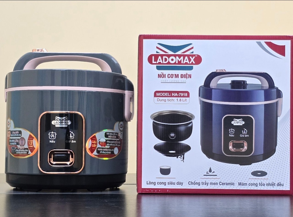Nồi cơm điện 1.8L Ladomax Ha-7918 (1tx6)