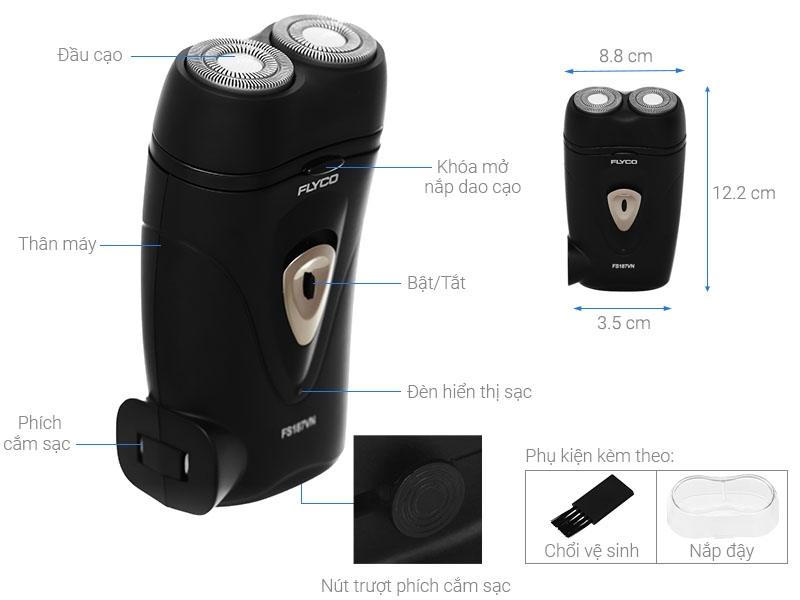 Máy cạo râu hai lưỡi Flyco FS-187VN