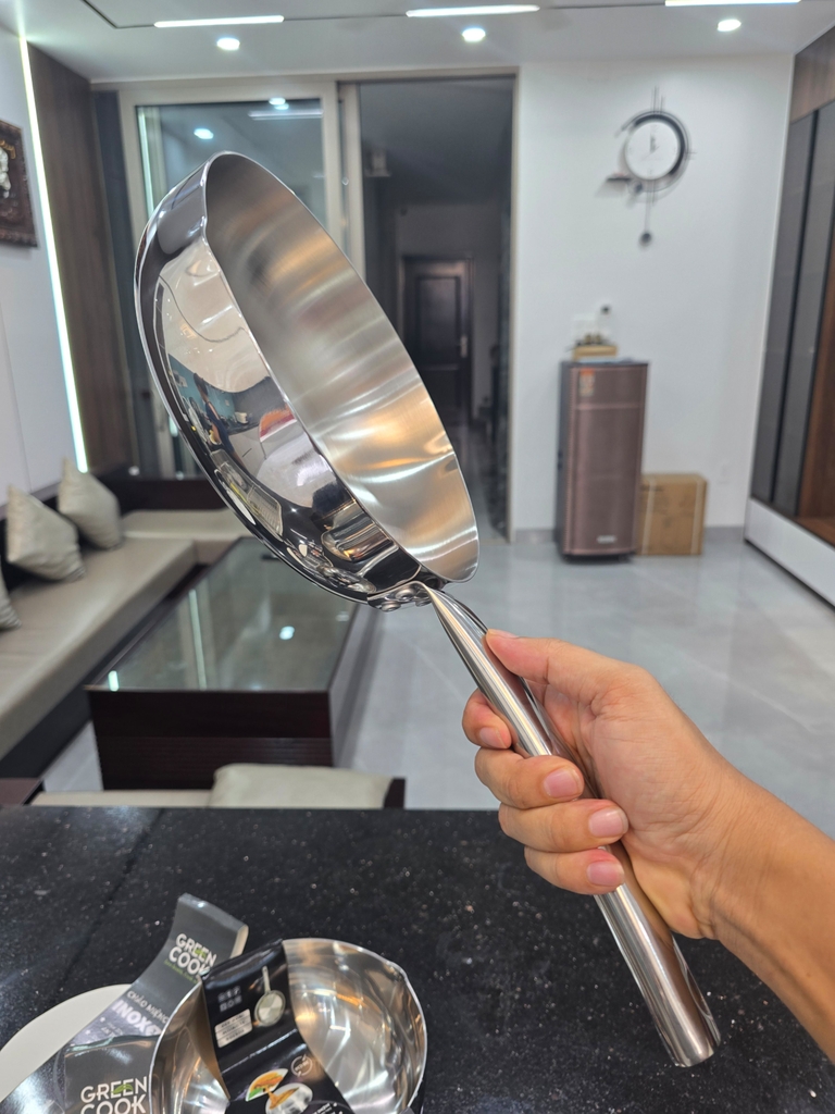 Chảo inox 3 lớp miệng rót 24cm Greencook GCP254-24IH (1tx6)
