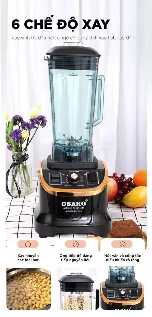 Máy sinh tố công nghiệp 1700w Osako OS-1723 (1tx4)