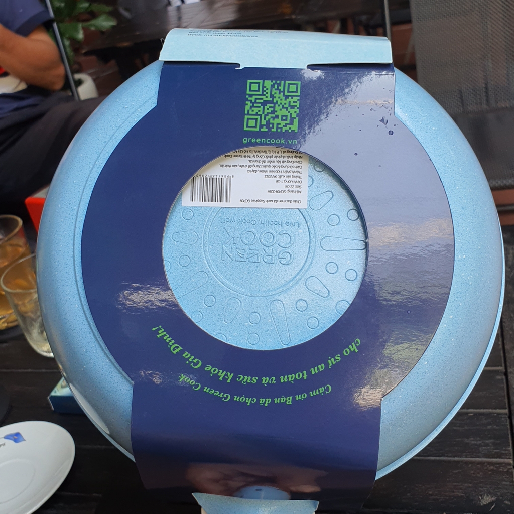 Chảo đúc Greencook men đá xanh Sapphire GCP09